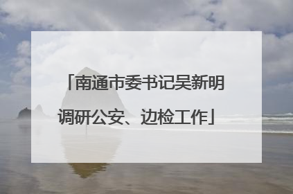 南通市委书记吴新明调研公安、边检工作