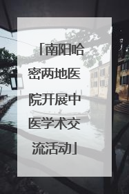 南阳哈密两地医院开展中医学术交流活动