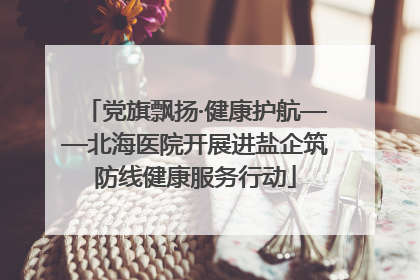 党旗飘扬·健康护航——北海医院开展进盐企筑防线健康服务行动