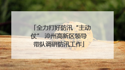 全力打好防汛“主动仗” 漳州高新区领导带队调研防汛工作