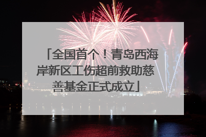 全国首个！青岛西海岸新区工伤超前救助慈善基金正式成立