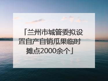 兰州市城管委拟设置自产自销瓜果临时摊点2000余个