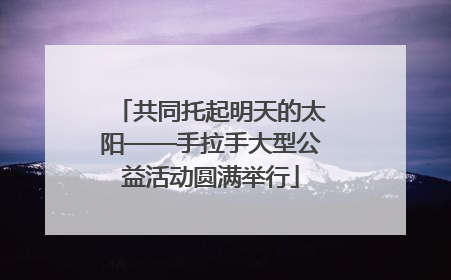 共同托起明天的太阳——手拉手大型公益活动圆满举行