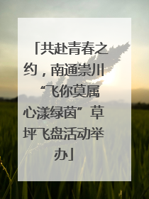 共赴青春之约，南通崇川“飞你莫属 心漾绿茵”草坪飞盘活动举办