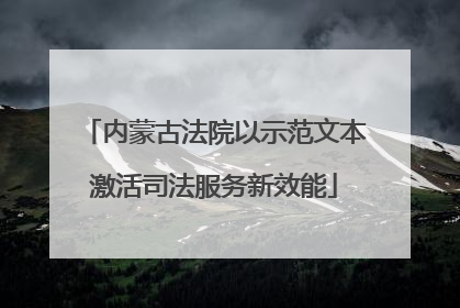 内蒙古法院以示范文本激活司法服务新效能