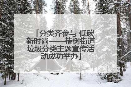 分类齐参与 低碳新时尚——椿树街道垃圾分类主题宣传活动成功举办