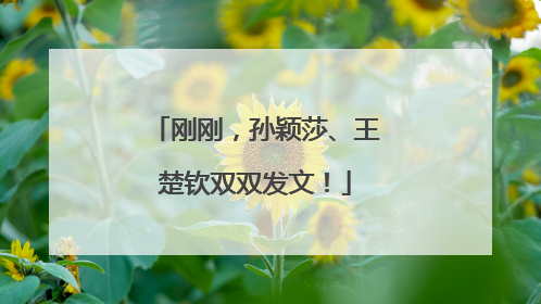 刚刚，孙颖莎、王楚钦双双发文！