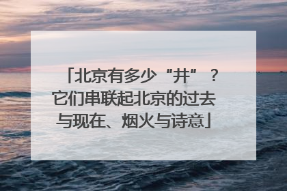 北京有多少“井”？它们串联起北京的过去与现在、烟火与诗意