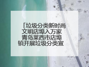 垃圾分类新时尚 文明店埠入万家 青岛莱西市店埠镇开展垃圾分类宣传活动