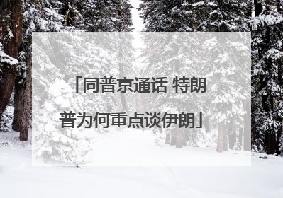 同普京通话 特朗普为何重点谈伊朗