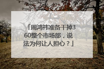 周鸿祎准备干掉360整个市场部，说法为何让人担心？