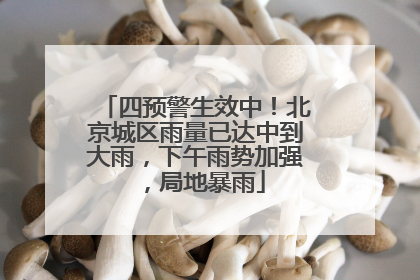 四预警生效中！北京城区雨量已达中到大雨，下午雨势加强，局地暴雨