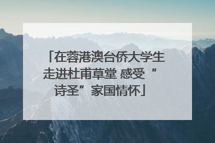 在蓉港澳台侨大学生走进杜甫草堂 感受“诗圣”家国情怀