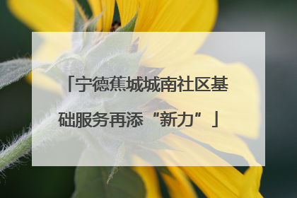 宁德蕉城城南社区基础服务再添“新力”