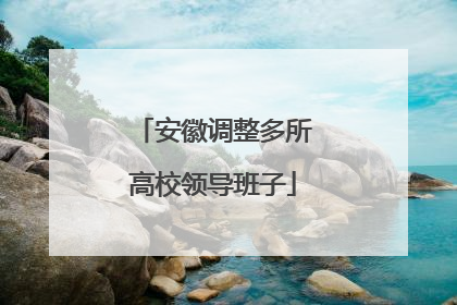 安徽调整多所高校领导班子