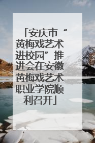 安庆市“黄梅戏艺术进校园”推进会在安徽黄梅戏艺术职业学院顺利召开
