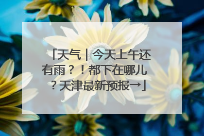天气｜今天上午还有雨？！都下在哪儿？天津最新预报→