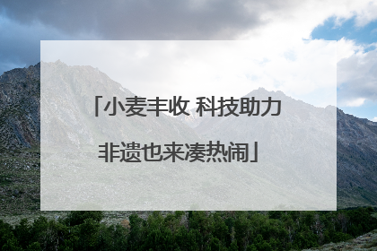 小麦丰收 科技助力 非遗也来凑热闹