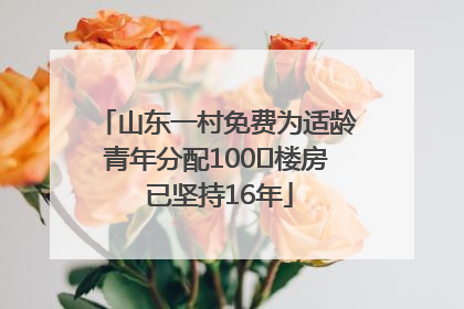 山东一村免费为适龄青年分配100㎡楼房 已坚持16年