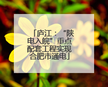 庐江：“陕电入皖”重点配套工程实现合肥市通电