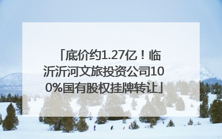 底价约1.27亿！临沂沂河文旅投资公司100%国有股权挂牌转让