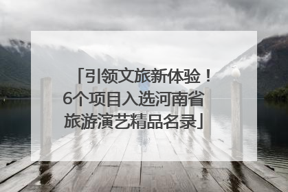 引领文旅新体验！6个项目入选河南省旅游演艺精品名录