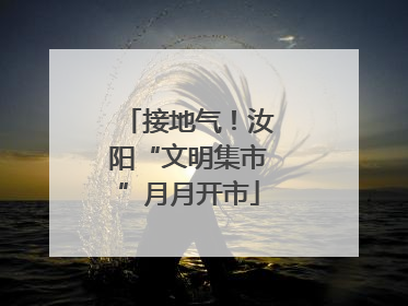 接地气！汝阳“文明集市”月月开市