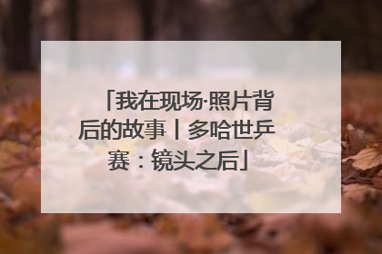 我在现场·照片背后的故事丨多哈世乒赛：镜头之后