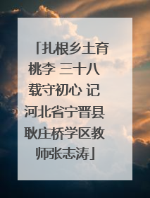 扎根乡土育桃李 三十八载守初心 记河北省宁晋县耿庄桥学区教师张志涛