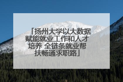 扬州大学以大数据赋能就业工作和人才培养 全链条就业帮扶畅通求职路
