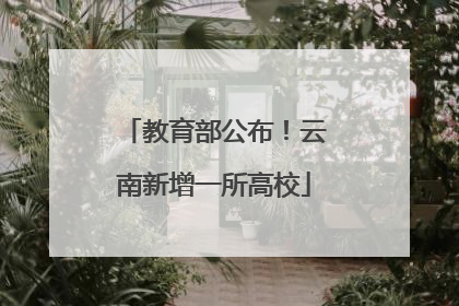 教育部公布！云南新增一所高校