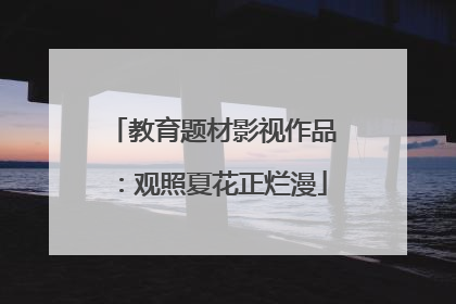 教育题材影视作品：观照夏花正烂漫