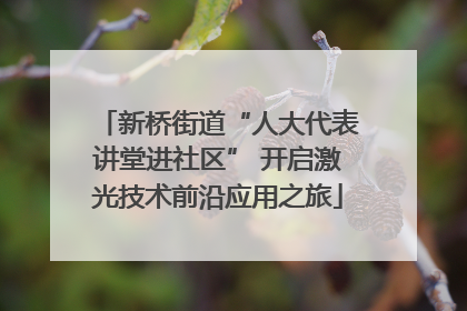 新桥街道“人大代表讲堂进社区” 开启激光技术前沿应用之旅