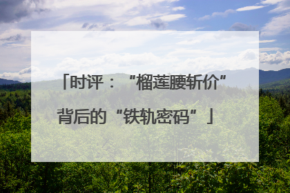时评：“榴莲腰斩价”背后的“铁轨密码”