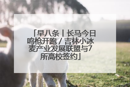 早八条丨长马今日鸣枪开跑／吉林小冰麦产业发展联盟与7所高校签约