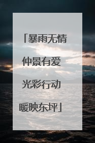 暴雨无情 仲景有爱 光彩行动暖映东坪