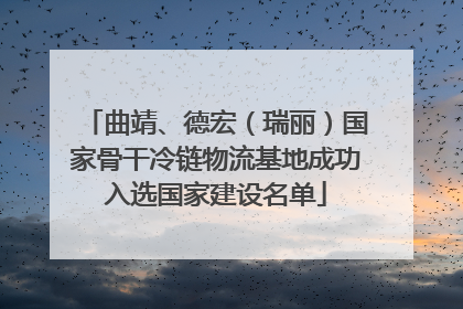 曲靖、德宏（瑞丽）国家骨干冷链物流基地成功入选国家建设名单
