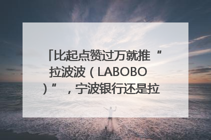 比起点赞过万就推“拉波波（LABOBO）”，宁波银行还是拉业绩吧｜财经辣评