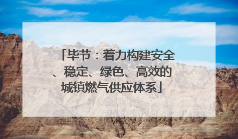 毕节：着力构建安全、稳定、绿色、高效的城镇燃气供应体系