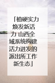 植硬实力 焕发新活力 山西全域系统构建活力迸发的派出所工作新生态