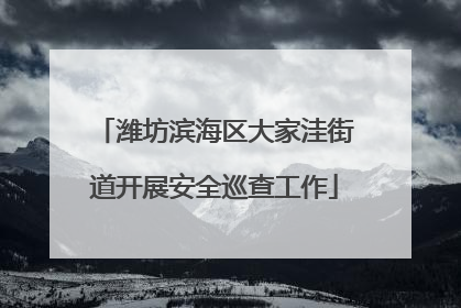 潍坊滨海区大家洼街道开展安全巡查工作