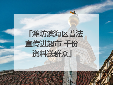 潍坊滨海区普法宣传进超市 千份资料送群众