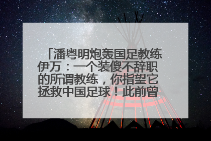 潘粤明炮轰国足教练伊万：一个装傻不辞职的所谓教练，你指望它拯救中国足球！此前曾多次发文评价国足