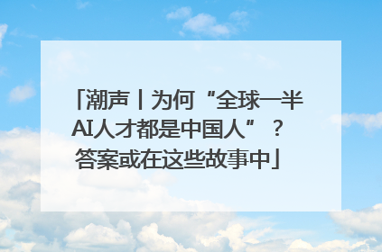 潮声丨为何“全球一半AI人才都是中国人”？答案或在这些故事中