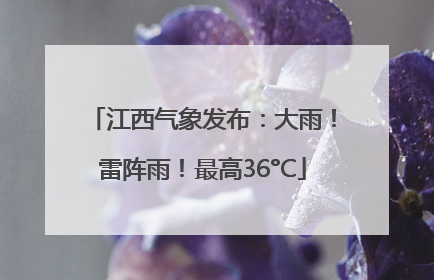 江西气象发布：大雨！雷阵雨！最高36°C