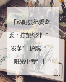 汤阴县纪委监委：拧紧纪律“发条” 护航“阳光中考”