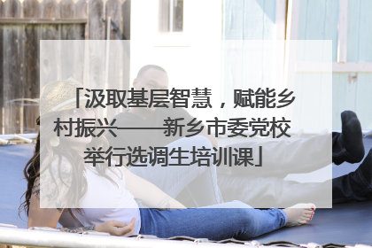 汲取基层智慧，赋能乡村振兴——新乡市委党校举行选调生培训课