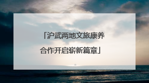 沪武两地文旅康养合作开启崭新篇章