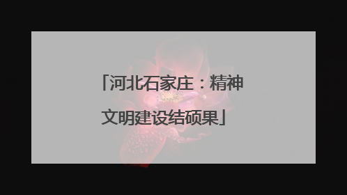 河北石家庄：精神文明建设结硕果