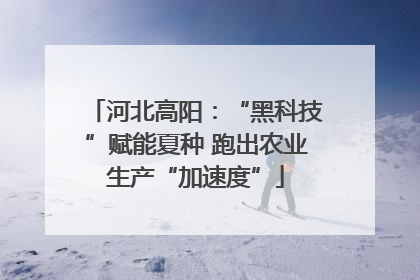 河北高阳：“黑科技”赋能夏种 跑出农业生产“加速度”